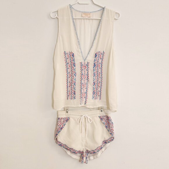 Rococo Sand Paloma Embroidered Top and Shorts Set Size XS b202 - Picture 2 of 14